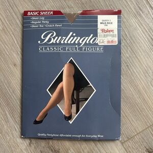 Burlington Pantyhose Classic Full Figure Queen 3 Wild Rice V86‎